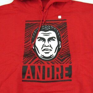 Andre The Giant Retro Zubaz Graphic Hoodie Sweatshirt Mens Wrestling Red Zebra
